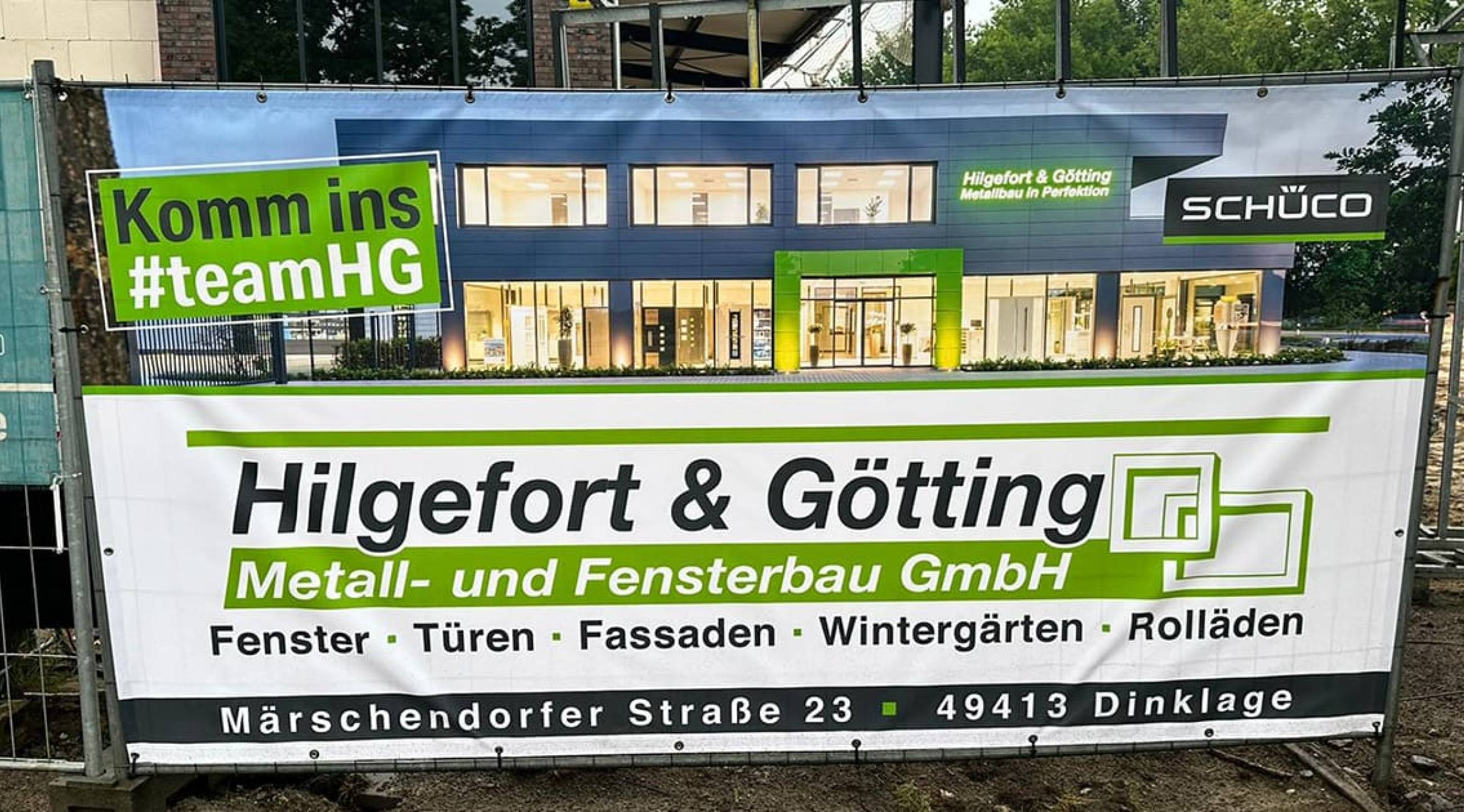 Bauzaunbanner für Hilgefort & Götting Metall- & Fensterbau GmbH