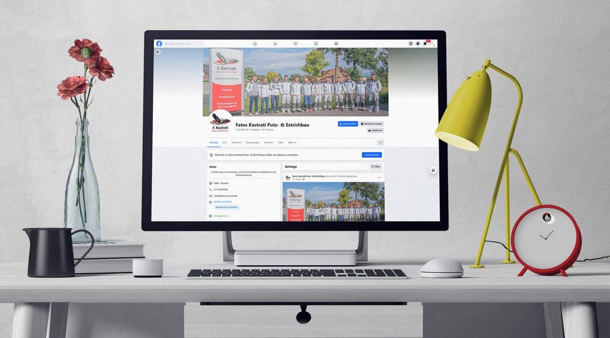 Facebook & Instagram für Kastrati Putz- und Estrichbau