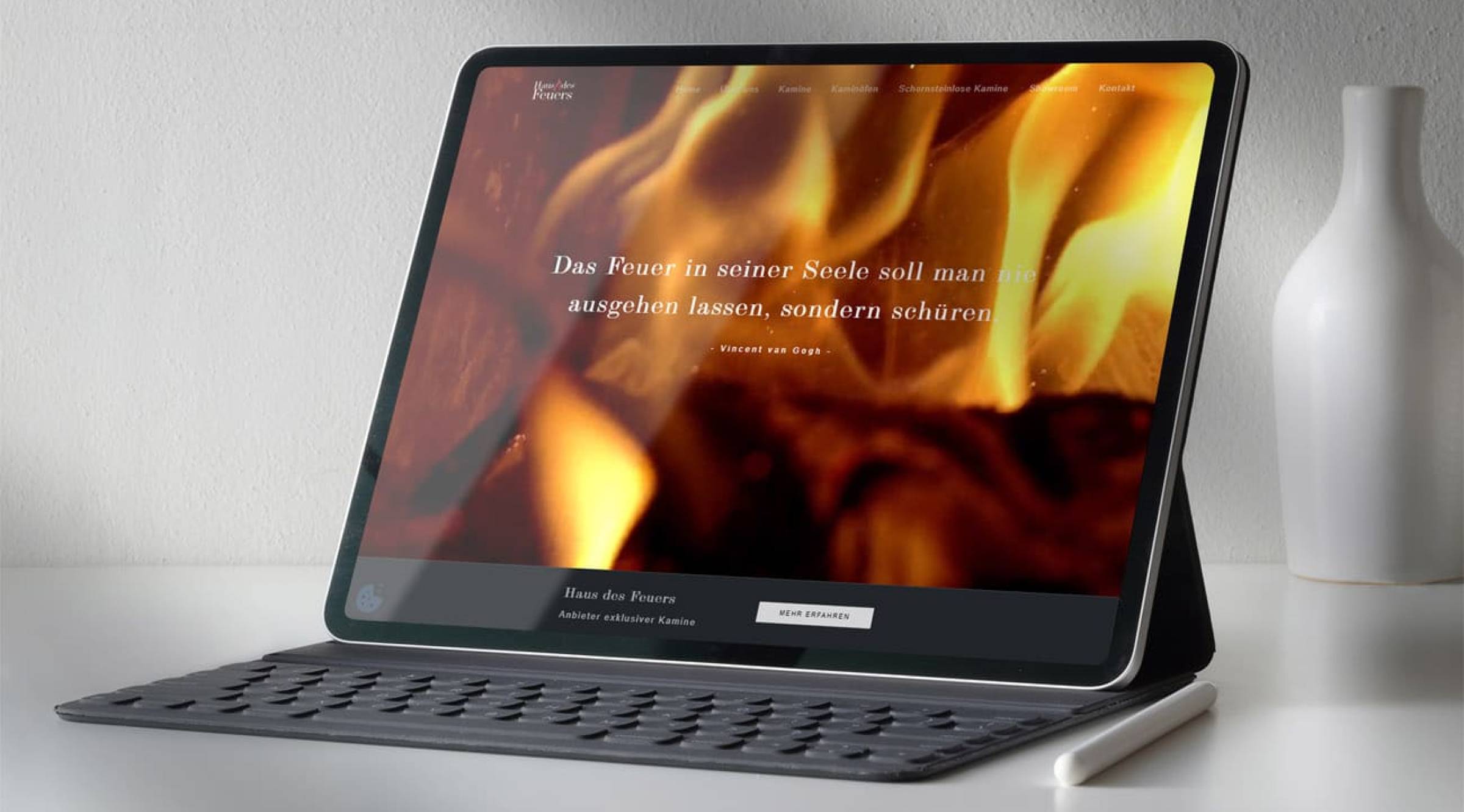 Neues Webdesign für das Haus des Feuers