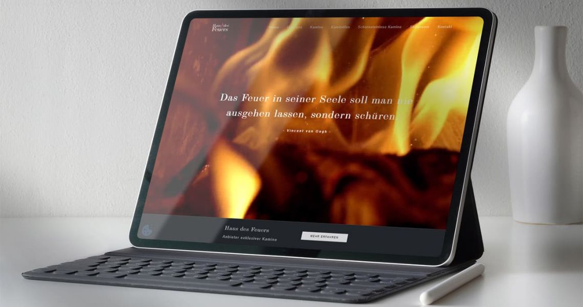 Neues Webdesign für das Haus des Feuers